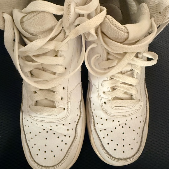 Nike White Leather High-Top Sneakers - Picture 12 of 14